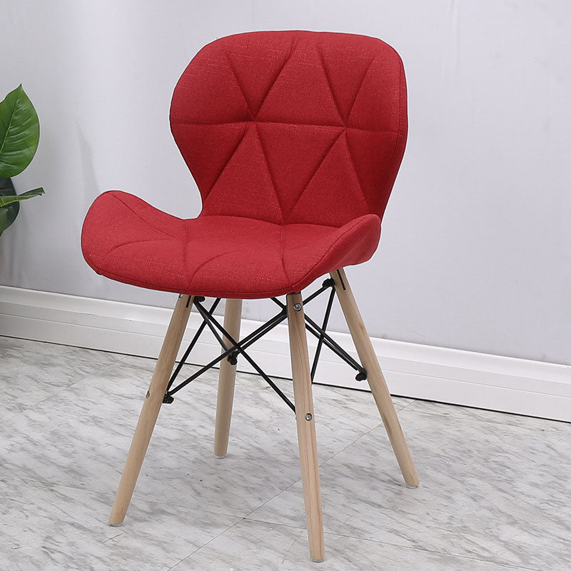 Contemporary Beech Wingback Side Chair Matte Finish Upholstered Dining Chair Red 1 Piece Clearhalo ' kitchen&dining_furn' 'Dining Chairs' 'Dining Tables & Seating' 'dining_chair' 'Furniture' 'furniture_dining_chair' 'Kitchen & Dining Furniture' 'kitchen' 4557662