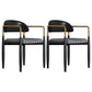 Contemporary Upholstered Home Arm Chair Matte Finish Open Back Dining Chair Black 2 Piece Set Clearhalo ' kitchen&dining_furn' 'Dining Chairs' 'Dining Tables & Seating' 'dining_chair' 'furn' 'furn_dining_chair' 'Furniture' 'furniture_dining_chair' 'Kitchen & Dining Furniture' 'kitchen' 4557667