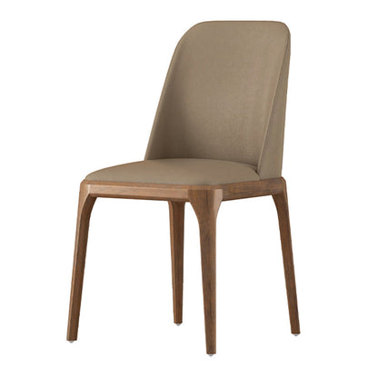 Contemporary Dining Chairs Dining Armless Side Chairs with Wooden Legs Khaki 1 Piece Clearhalo ' kitchen&dining_furn' 'Dining Chairs' 'Dining Tables & Seating' 'dining_chair' 'furn' 'furn_dining_chair' 'Furniture' 'furniture_dining_chair' 'Kitchen & Dining Furniture' 'kitchen' 4557683