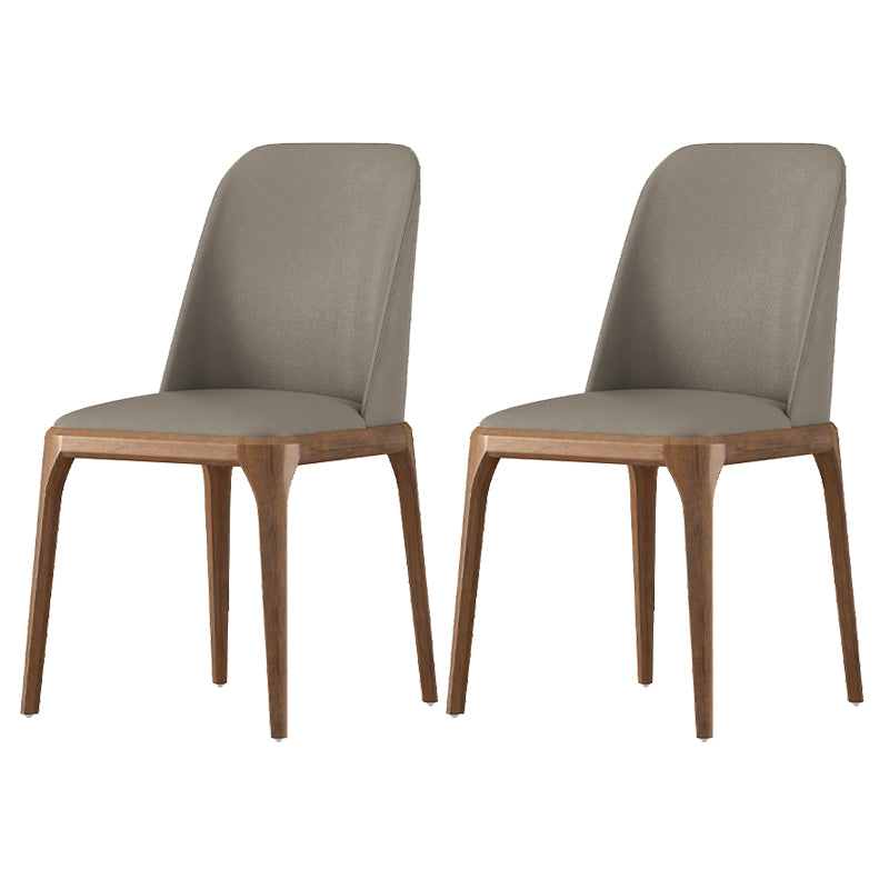 Contemporary Dining Chairs Dining Armless Side Chairs with Wooden Legs Light Gray 2 Piece Set Clearhalo ' kitchen&dining_furn' 'Dining Chairs' 'Dining Tables & Seating' 'dining_chair' 'furn' 'furn_dining_chair' 'Furniture' 'furniture_dining_chair' 'Kitchen & Dining Furniture' 'kitchen' 4557690