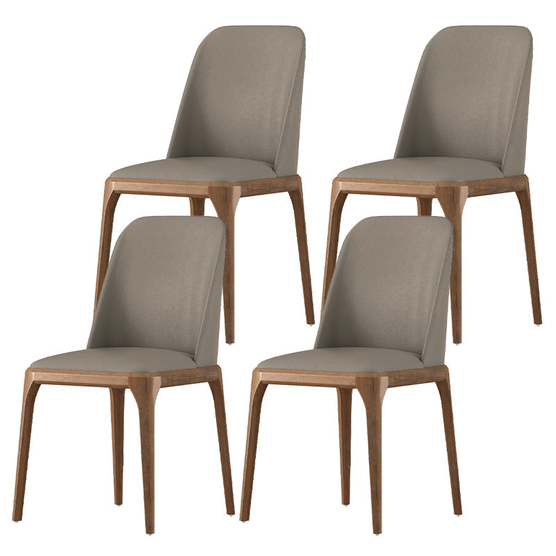 Contemporary Dining Chairs Dining Armless Side Chairs with Wooden Legs Light Gray 4 Piece Set Clearhalo ' kitchen&dining_furn' 'Dining Chairs' 'Dining Tables & Seating' 'dining_chair' 'furn' 'furn_dining_chair' 'Furniture' 'furniture_dining_chair' 'Kitchen & Dining Furniture' 'kitchen' 4557692