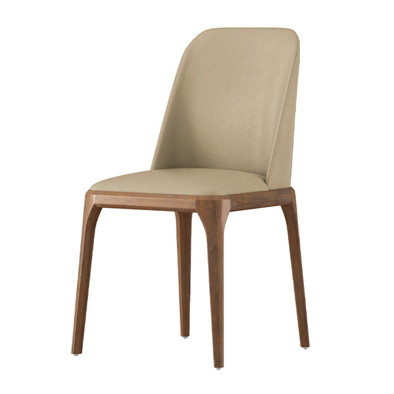 Contemporary Dining Chairs Dining Armless Side Chairs with Wooden Legs Apricot 1 Piece Clearhalo ' kitchen&dining_furn' 'Dining Chairs' 'Dining Tables & Seating' 'dining_chair' 'furn' 'furn_dining_chair' 'Furniture' 'furniture_dining_chair' 'Kitchen & Dining Furniture' 'kitchen' 4557694