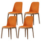 Contemporary Dining Chairs Dining Armless Side Chairs with Wooden Legs Orange 4 Piece Set Clearhalo ' kitchen&dining_furn' 'Dining Chairs' 'Dining Tables & Seating' 'dining_chair' 'furn' 'furn_dining_chair' 'Furniture' 'furniture_dining_chair' 'Kitchen & Dining Furniture' 'kitchen' 4557702