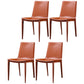 Modern Leather Armless Dining Chair Metal Dining Room Chair for Home Use Light Brown 4 Piece Set Clearhalo ' kitchen&dining_furn' 'Dining Chairs' 'Dining Tables & Seating' 'dining_chair' 'furn' 'furn_dining_chair' 'Furniture' 'furniture_dining_chair' 'Kitchen & Dining Furniture' 'kitchen' 4557711