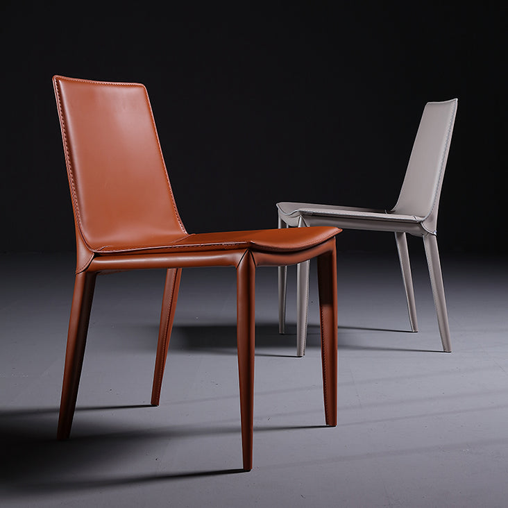 Modern Leather Armless Dining Chair Metal Dining Room Chair for Home Use Clearhalo ' kitchen&dining_furn' 'Dining Chairs' 'Dining Tables & Seating' 'dining_chair' 'furn' 'furn_dining_chair' 'Furniture' 'furniture_dining_chair' 'Kitchen & Dining Furniture' 'kitchen' 4557712