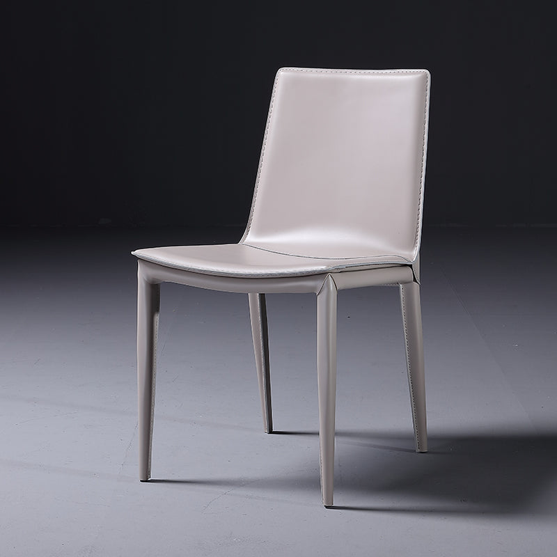 Modern Leather Armless Dining Chair Metal Dining Room Chair for Home Use Gray-White 1 Piece Clearhalo ' kitchen&dining_furn' 'Dining Chairs' 'Dining Tables & Seating' 'dining_chair' 'furn' 'furn_dining_chair' 'Furniture' 'furniture_dining_chair' 'Kitchen & Dining Furniture' 'kitchen' 4557713