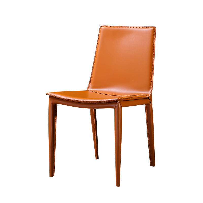 Modern Leather Armless Dining Chair Metal Dining Room Chair for Home Use Clearhalo ' kitchen&dining_furn' 'Dining Chairs' 'Dining Tables & Seating' 'dining_chair' 'furn' 'furn_dining_chair' 'Furniture' 'furniture_dining_chair' 'Kitchen & Dining Furniture' 'kitchen' 4557716