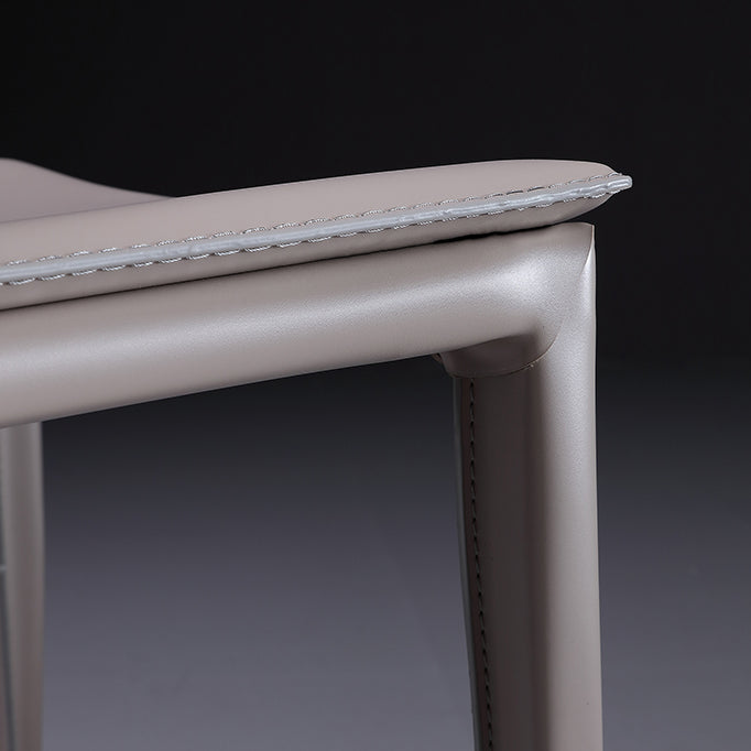 Modern Leather Armless Dining Chair Metal Dining Room Chair for Home Use Clearhalo ' kitchen&dining_furn' 'Dining Chairs' 'Dining Tables & Seating' 'dining_chair' 'furn' 'furn_dining_chair' 'Furniture' 'furniture_dining_chair' 'Kitchen & Dining Furniture' 'kitchen' 4557724