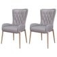 Glam PU Leather Dining Room Chairs Metal Dining Arm Chair for Home Use Grey 2 Piece Set Clearhalo ' kitchen&dining_furn' 'Dining Chairs' 'Dining Tables & Seating' 'dining_chair' 'furn' 'furn_dining_chair' 'Furniture' 'furniture_dining_chair' 'Kitchen & Dining Furniture' 'kitchen' 4557728