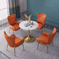 Glam PU Leather Dining Room Chairs Metal Dining Arm Chair for Home Use Clearhalo ' kitchen&dining_furn' 'Dining Chairs' 'Dining Tables & Seating' 'dining_chair' 'furn' 'furn_dining_chair' 'Furniture' 'furniture_dining_chair' 'Kitchen & Dining Furniture' 'kitchen' 4557729