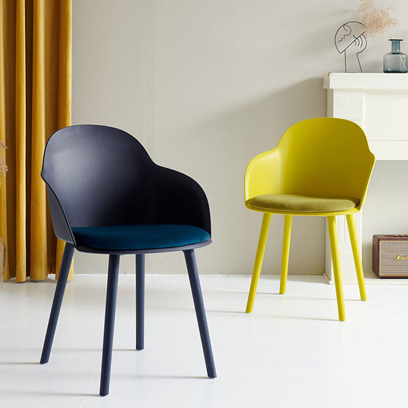 Contemporary Dining Chairs Solid Back Dining Arm Side Chairs with Plastic Legs Clearhalo ' kitchen&dining_furn' 'Dining Chairs' 'Dining Tables & Seating' 'dining_chair' 'furn' 'furn_dining_chair' 'Furniture' 'furniture_dining_chair' 'Kitchen & Dining Furniture' 'kitchen' 4557746