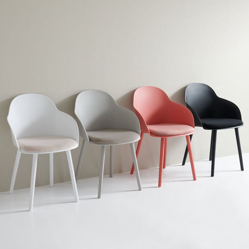 Contemporary Dining Chairs Solid Back Dining Arm Side Chairs with Plastic Legs Clearhalo ' kitchen&dining_furn' 'Dining Chairs' 'Dining Tables & Seating' 'dining_chair' 'furn' 'furn_dining_chair' 'Furniture' 'furniture_dining_chair' 'Kitchen & Dining Furniture' 'kitchen' 4557748