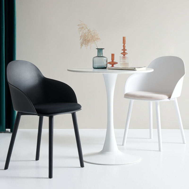 Contemporary Dining Chairs Solid Back Dining Arm Side Chairs with Plastic Legs Clearhalo ' kitchen&dining_furn' 'Dining Chairs' 'Dining Tables & Seating' 'dining_chair' 'furn' 'furn_dining_chair' 'Furniture' 'furniture_dining_chair' 'Kitchen & Dining Furniture' 'kitchen' 4557750