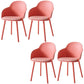 Contemporary Dining Chairs Solid Back Dining Arm Side Chairs with Plastic Legs Pink 4 Piece Set Clearhalo ' kitchen&dining_furn' 'Dining Chairs' 'Dining Tables & Seating' 'dining_chair' 'furn' 'furn_dining_chair' 'Furniture' 'furniture_dining_chair' 'Kitchen & Dining Furniture' 'kitchen' 4557751