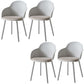 Contemporary Dining Chairs Solid Back Dining Arm Side Chairs with Plastic Legs Grey 4 Piece Set Clearhalo ' kitchen&dining_furn' 'Dining Chairs' 'Dining Tables & Seating' 'dining_chair' 'furn' 'furn_dining_chair' 'Furniture' 'furniture_dining_chair' 'Kitchen & Dining Furniture' 'kitchen' 4557756