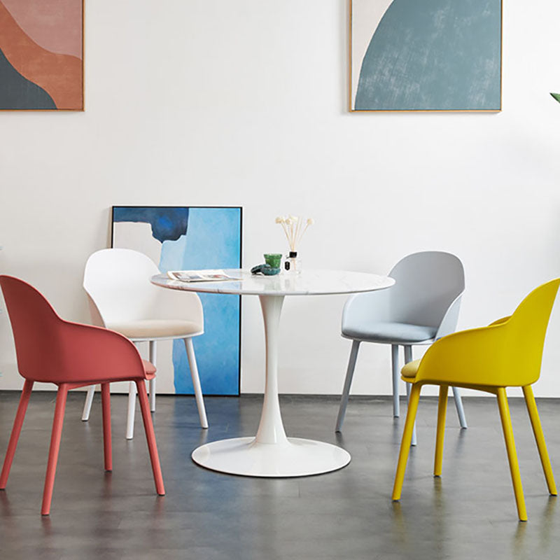 Contemporary Dining Chairs Solid Back Dining Arm Side Chairs with Plastic Legs Clearhalo ' kitchen&dining_furn' 'Dining Chairs' 'Dining Tables & Seating' 'dining_chair' 'furn' 'furn_dining_chair' 'Furniture' 'furniture_dining_chair' 'Kitchen & Dining Furniture' 'kitchen' 4557763