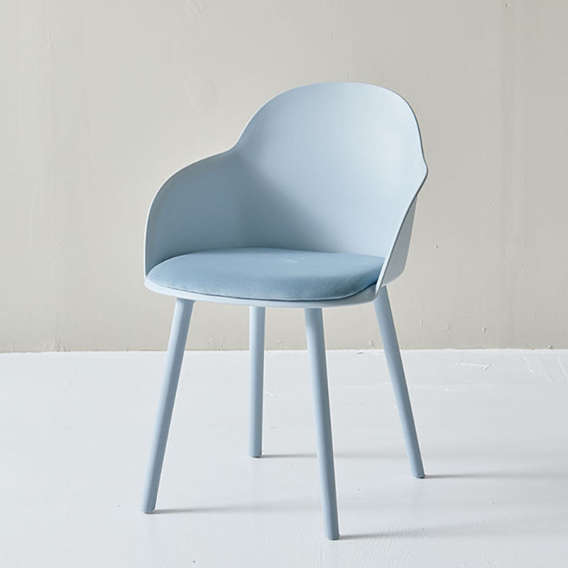 Contemporary Dining Chairs Solid Back Dining Arm Side Chairs with Plastic Legs Light Blue 1 Piece Clearhalo ' kitchen&dining_furn' 'Dining Chairs' 'Dining Tables & Seating' 'dining_chair' 'furn' 'furn_dining_chair' 'Furniture' 'furniture_dining_chair' 'Kitchen & Dining Furniture' 'kitchen' 4557765