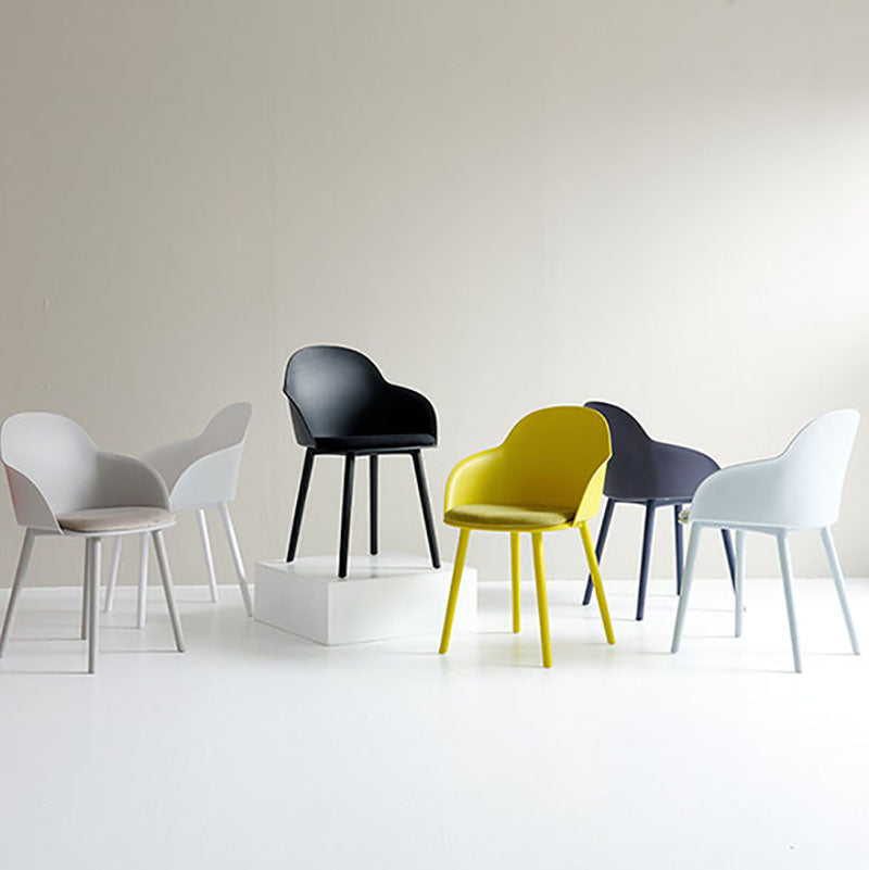 Contemporary Dining Chairs Solid Back Dining Arm Side Chairs with Plastic Legs Clearhalo ' kitchen&dining_furn' 'Dining Chairs' 'Dining Tables & Seating' 'dining_chair' 'furn' 'furn_dining_chair' 'Furniture' 'furniture_dining_chair' 'Kitchen & Dining Furniture' 'kitchen' 4557766