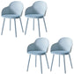 Contemporary Dining Chairs Solid Back Dining Arm Side Chairs with Plastic Legs Light Blue 4 Piece Set Clearhalo ' kitchen&dining_furn' 'Dining Chairs' 'Dining Tables & Seating' 'dining_chair' 'furn' 'furn_dining_chair' 'Furniture' 'furniture_dining_chair' 'Kitchen & Dining Furniture' 'kitchen' 4557768