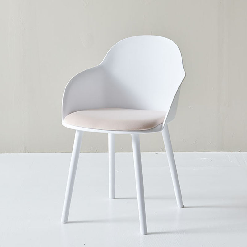 Contemporary Dining Chairs Solid Back Dining Arm Side Chairs with Plastic Legs White 1 Piece Clearhalo ' kitchen&dining_furn' 'Dining Chairs' 'Dining Tables & Seating' 'dining_chair' 'furn' 'furn_dining_chair' 'Furniture' 'furniture_dining_chair' 'Kitchen & Dining Furniture' 'kitchen' 4557772