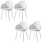 Contemporary Dining Chairs Solid Back Dining Arm Side Chairs with Plastic Legs White 4 Piece Set Clearhalo ' kitchen&dining_furn' 'Dining Chairs' 'Dining Tables & Seating' 'dining_chair' 'furn' 'furn_dining_chair' 'Furniture' 'furniture_dining_chair' 'Kitchen & Dining Furniture' 'kitchen' 4557774