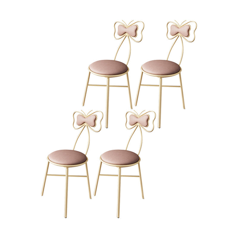 Nordic Style Open Back Side Chairs Upholstered Dining Armless Chairs for Home Pink 4 Piece Set Clearhalo ' kitchen&dining_furn' 'Dining Chairs' 'Dining Tables & Seating' 'dining_chair' 'furn' 'furn_dining_chair' 'Furniture' 'furniture_dining_chair' 'Kitchen & Dining Furniture' 'kitchen' 4557783