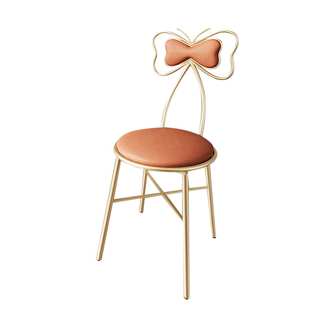 Nordic Style Open Back Side Chairs Upholstered Dining Armless Chairs for Home Orange 1 Piece Clearhalo ' kitchen&dining_furn' 'Dining Chairs' 'Dining Tables & Seating' 'dining_chair' 'furn' 'furn_dining_chair' 'Furniture' 'furniture_dining_chair' 'Kitchen & Dining Furniture' 'kitchen' 4557792