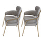 Glam Velvet Arm Dining Chairs Metal Dining Chair for Restaurant Use Grey 2 Piece Set Clearhalo ' kitchen&dining_furn' 'Dining Chairs' 'Dining Tables & Seating' 'dining_chair' 'furn' 'furn_dining_chair' 'Furniture' 'furniture_dining_chair' 'Kitchen & Dining Furniture' 'kitchen' 4557804
