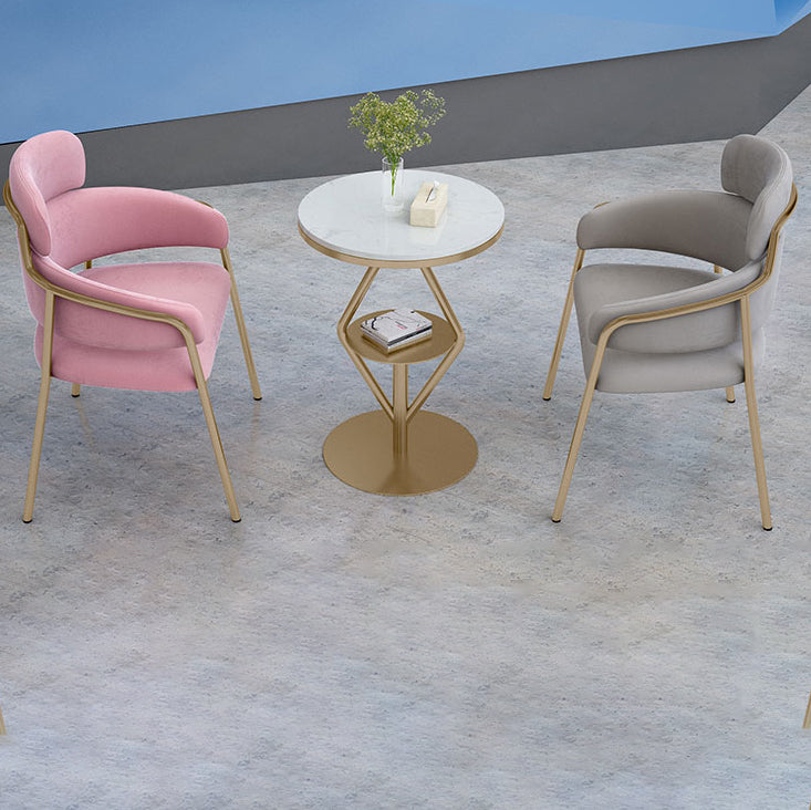 Glam Velvet Arm Dining Chairs Metal Dining Chair for Restaurant Use Clearhalo ' kitchen&dining_furn' 'Dining Chairs' 'Dining Tables & Seating' 'dining_chair' 'furn' 'furn_dining_chair' 'Furniture' 'furniture_dining_chair' 'Kitchen & Dining Furniture' 'kitchen' 4557806