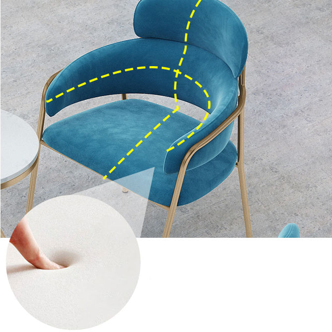 Glam Velvet Arm Dining Chairs Metal Dining Chair for Restaurant Use Clearhalo ' kitchen&dining_furn' 'Dining Chairs' 'Dining Tables & Seating' 'dining_chair' 'furn' 'furn_dining_chair' 'Furniture' 'furniture_dining_chair' 'Kitchen & Dining Furniture' 'kitchen' 4557814