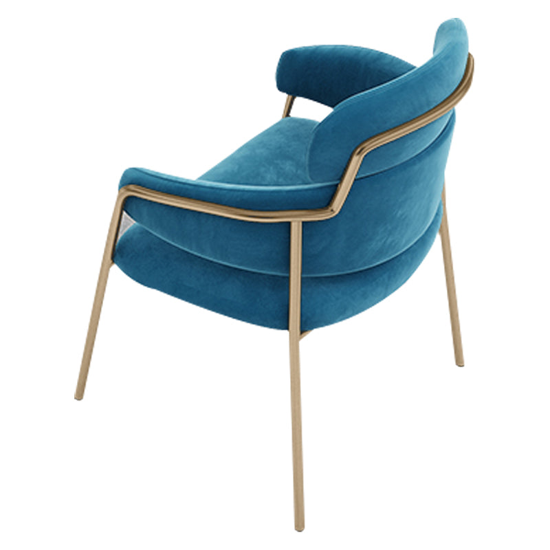 Glam Velvet Arm Dining Chairs Metal Dining Chair for Restaurant Use Blue 1 Piece Clearhalo ' kitchen&dining_furn' 'Dining Chairs' 'Dining Tables & Seating' 'dining_chair' 'furn' 'furn_dining_chair' 'Furniture' 'furniture_dining_chair' 'Kitchen & Dining Furniture' 'kitchen' 4557815