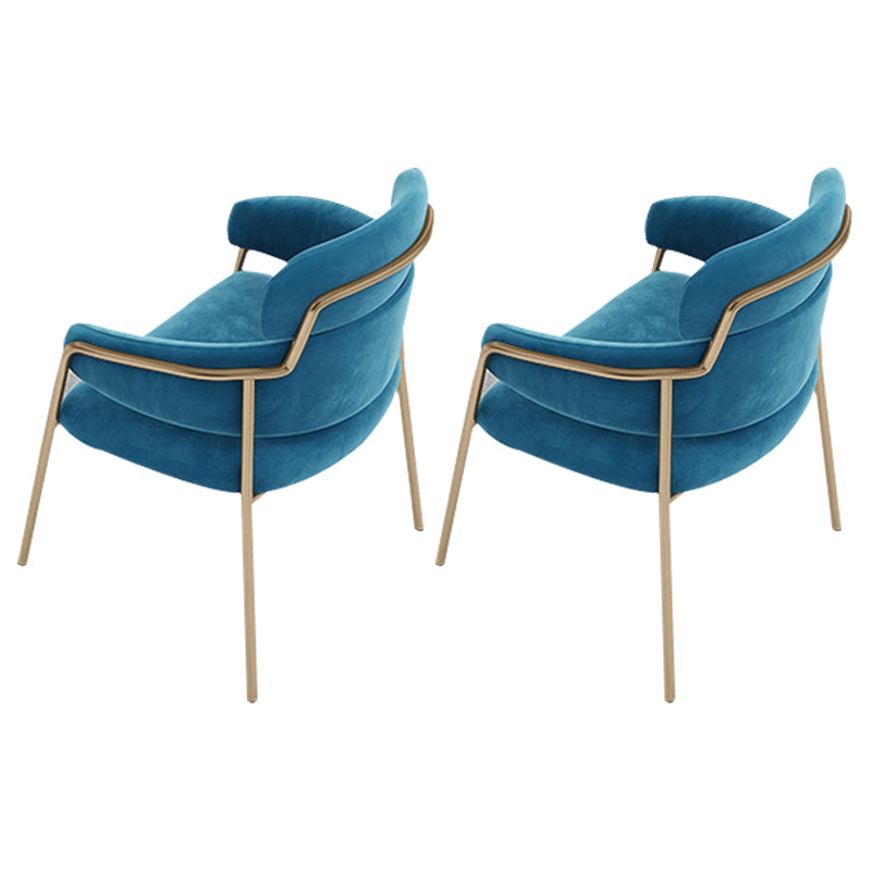 Glam Velvet Arm Dining Chairs Metal Dining Chair for Restaurant Use Blue 2 Piece Set Clearhalo ' kitchen&dining_furn' 'Dining Chairs' 'Dining Tables & Seating' 'dining_chair' 'furn' 'furn_dining_chair' 'Furniture' 'furniture_dining_chair' 'Kitchen & Dining Furniture' 'kitchen' 4557817