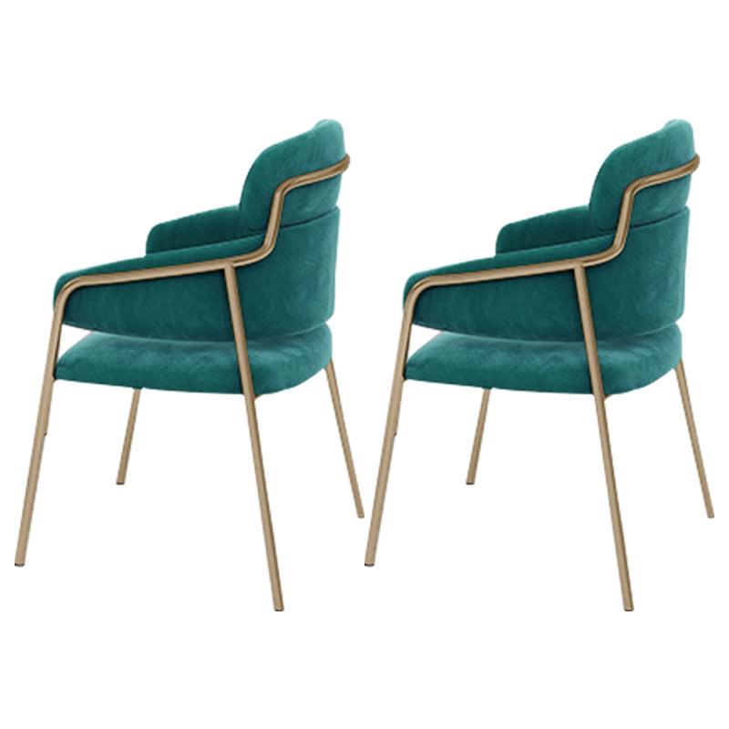 Glam Velvet Arm Dining Chairs Metal Dining Chair for Restaurant Use Blackish Green 2 Piece Set Clearhalo ' kitchen&dining_furn' 'Dining Chairs' 'Dining Tables & Seating' 'dining_chair' 'furn' 'furn_dining_chair' 'Furniture' 'furniture_dining_chair' 'Kitchen & Dining Furniture' 'kitchen' 4557820