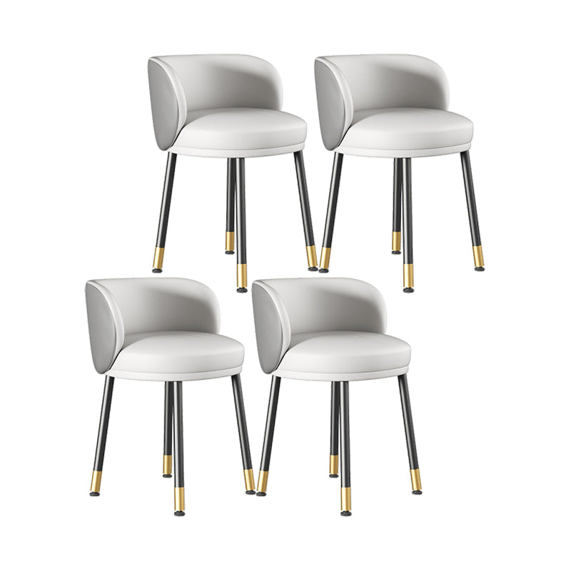 Nordic Style Armless Solid Back Chair Upholstered Side Chairs Grey 4 Piece Set Clearhalo ' kitchen&dining_furn' 'Dining Chairs' 'Dining Tables & Seating' 'dining_chair' 'furn' 'furn_dining_chair' 'Furniture' 'furniture_dining_chair' 'Kitchen & Dining Furniture' 'kitchen' 4557828