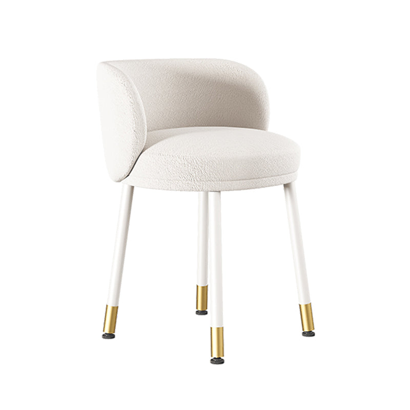 Nordic Style Armless Solid Back Chair Upholstered Side Chairs White 1 Piece Clearhalo ' kitchen&dining_furn' 'Dining Chairs' 'Dining Tables & Seating' 'dining_chair' 'furn' 'furn_dining_chair' 'Furniture' 'furniture_dining_chair' 'Kitchen & Dining Furniture' 'kitchen' 4557829