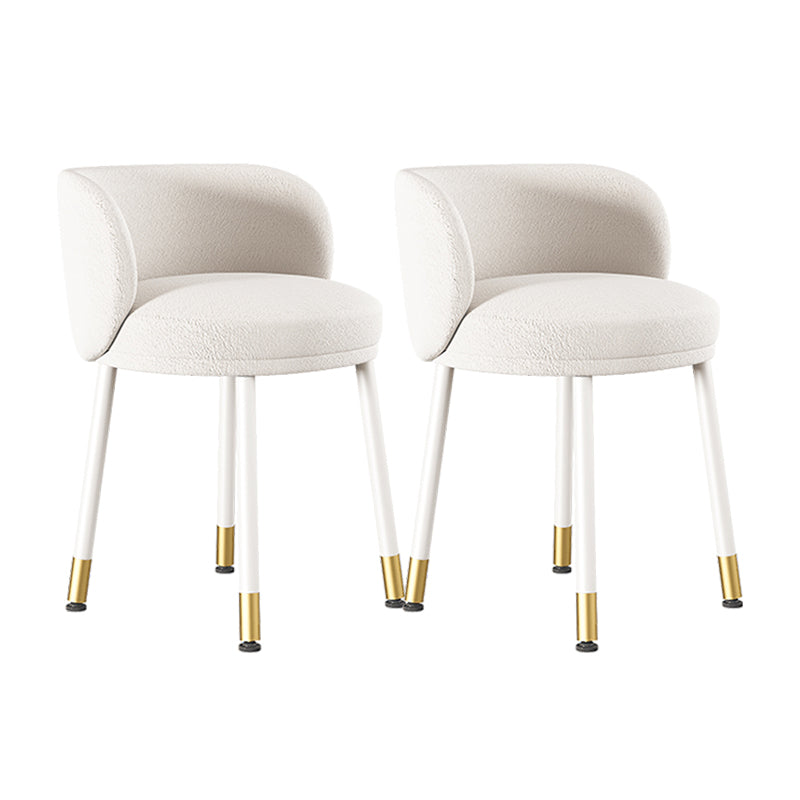 Nordic Style Armless Solid Back Chair Upholstered Side Chairs White 2 Piece Set Clearhalo ' kitchen&dining_furn' 'Dining Chairs' 'Dining Tables & Seating' 'dining_chair' 'furn' 'furn_dining_chair' 'Furniture' 'furniture_dining_chair' 'Kitchen & Dining Furniture' 'kitchen' 4557832