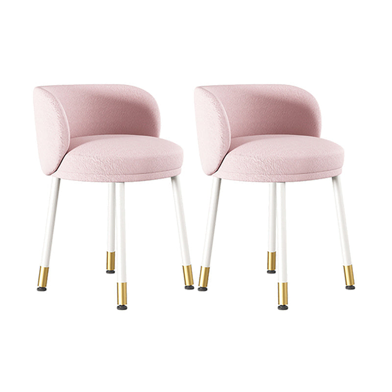 Nordic Style Armless Solid Back Chair Upholstered Side Chairs Pink 2 Piece Set Clearhalo ' kitchen&dining_furn' 'Dining Chairs' 'Dining Tables & Seating' 'dining_chair' 'furn' 'furn_dining_chair' 'Furniture' 'furniture_dining_chair' 'Kitchen & Dining Furniture' 'kitchen' 4557837