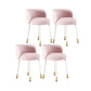 Nordic Style Armless Solid Back Chair Upholstered Side Chairs Pink 4 Piece Set Clearhalo ' kitchen&dining_furn' 'Dining Chairs' 'Dining Tables & Seating' 'dining_chair' 'furn' 'furn_dining_chair' 'Furniture' 'furniture_dining_chair' 'Kitchen & Dining Furniture' 'kitchen' 4557839