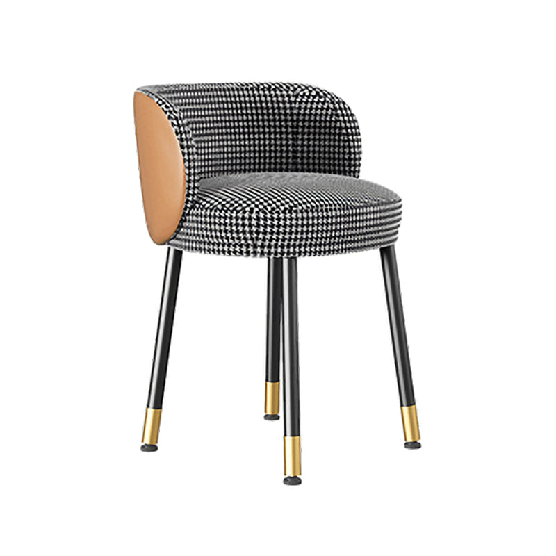 Nordic Style Armless Solid Back Chair Upholstered Side Chairs Black White 1 Piece Clearhalo ' kitchen&dining_furn' 'Dining Chairs' 'Dining Tables & Seating' 'dining_chair' 'furn' 'furn_dining_chair' 'Furniture' 'furniture_dining_chair' 'Kitchen & Dining Furniture' 'kitchen' 4557841