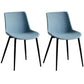 Contemporary Style Dining Chairs Dining Armless Side Chair with Metal Legs Blue 2 Piece Set Clearhalo ' kitchen&dining_furn' 'Dining Chairs' 'Dining Tables & Seating' 'dining_chair' 'furn' 'furn_dining_chair' 'Furniture' 'furniture_dining_chair' 'Kitchen & Dining Furniture' 'kitchen' 4557848
