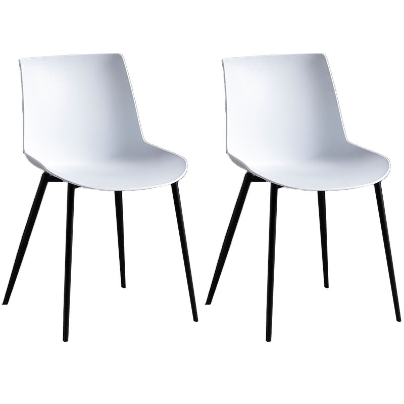 Contemporary Style Dining Chairs Dining Armless Side Chair with Metal Legs White 2 Piece Set Clearhalo ' kitchen&dining_furn' 'Dining Chairs' 'Dining Tables & Seating' 'dining_chair' 'furn' 'furn_dining_chair' 'Furniture' 'furniture_dining_chair' 'Kitchen & Dining Furniture' 'kitchen' 4557853