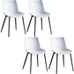 Contemporary Style Dining Chairs Dining Armless Side Chair with Metal Legs White 4 Piece Set Clearhalo ' kitchen&dining_furn' 'Dining Chairs' 'Dining Tables & Seating' 'dining_chair' 'furn' 'furn_dining_chair' 'Furniture' 'furniture_dining_chair' 'Kitchen & Dining Furniture' 'kitchen' 4557855