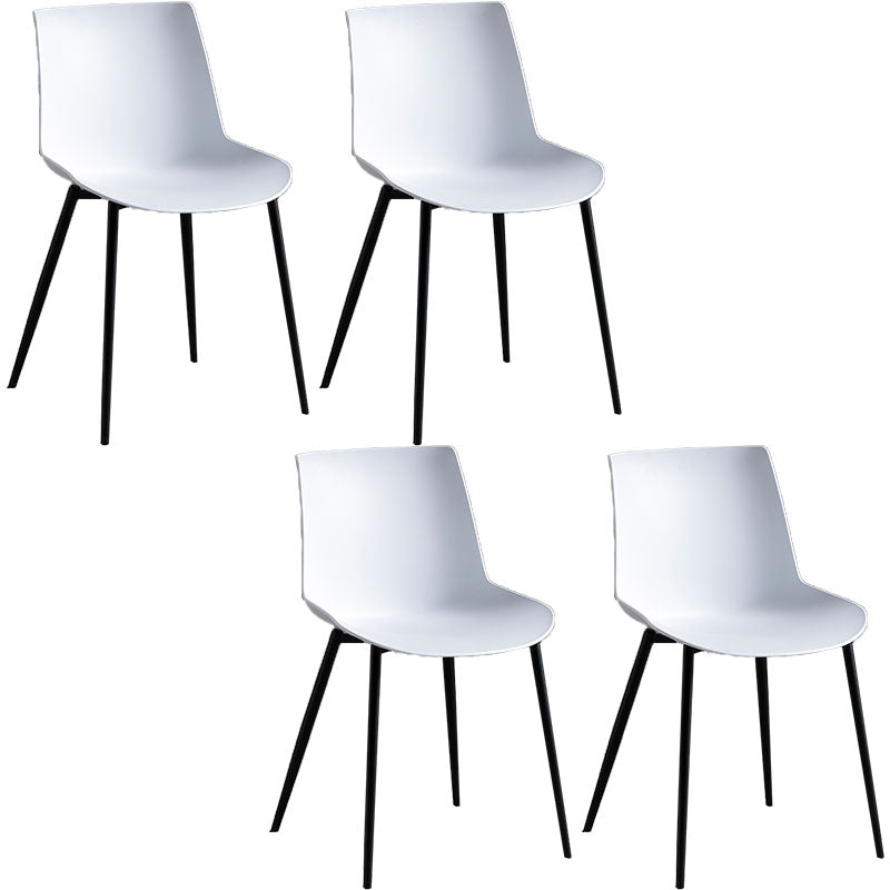 Contemporary Style Dining Chairs Dining Armless Side Chair with Metal Legs White 4 Piece Set Clearhalo ' kitchen&dining_furn' 'Dining Chairs' 'Dining Tables & Seating' 'dining_chair' 'furn' 'furn_dining_chair' 'Furniture' 'furniture_dining_chair' 'Kitchen & Dining Furniture' 'kitchen' 4557855