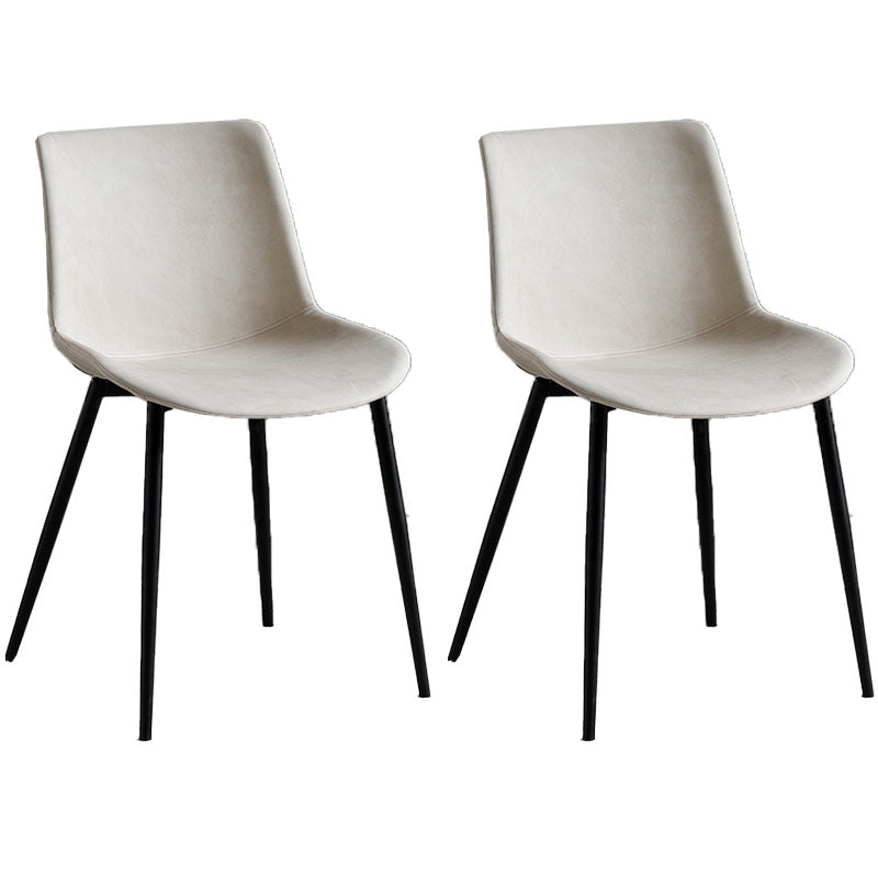 Contemporary Style Dining Chairs Dining Armless Side Chair with Metal Legs Beige 2 Piece Set Clearhalo ' kitchen&dining_furn' 'Dining Chairs' 'Dining Tables & Seating' 'dining_chair' 'furn' 'furn_dining_chair' 'Furniture' 'furniture_dining_chair' 'Kitchen & Dining Furniture' 'kitchen' 4557859