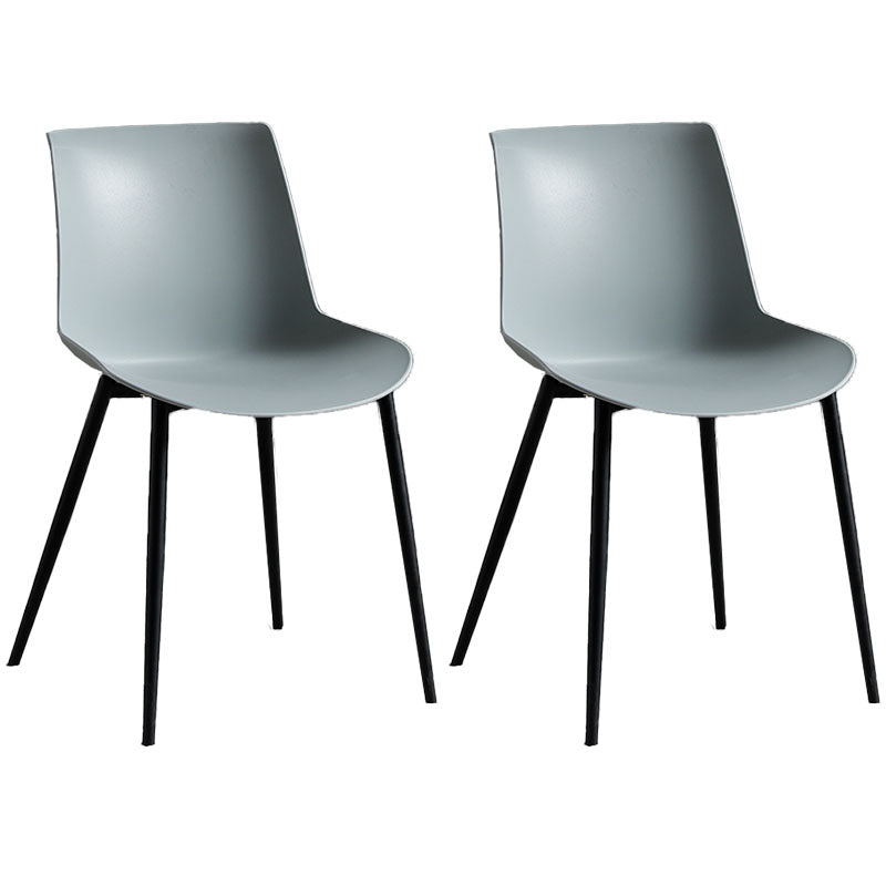 Contemporary Style Dining Chairs Dining Armless Side Chair with Metal Legs Gray-Green 2 Piece Set Clearhalo ' kitchen&dining_furn' 'Dining Chairs' 'Dining Tables & Seating' 'dining_chair' 'furn' 'furn_dining_chair' 'Furniture' 'furniture_dining_chair' 'Kitchen & Dining Furniture' 'kitchen' 4557866