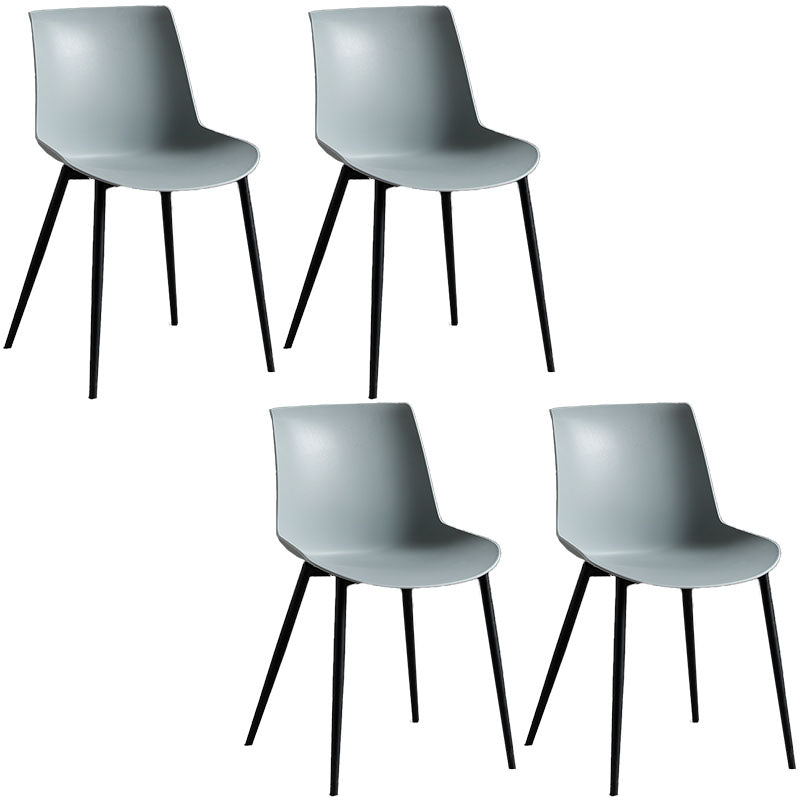 Contemporary Style Dining Chairs Dining Armless Side Chair with Metal Legs Gray-Green 4 Piece Set Clearhalo ' kitchen&dining_furn' 'Dining Chairs' 'Dining Tables & Seating' 'dining_chair' 'furn' 'furn_dining_chair' 'Furniture' 'furniture_dining_chair' 'Kitchen & Dining Furniture' 'kitchen' 4557867
