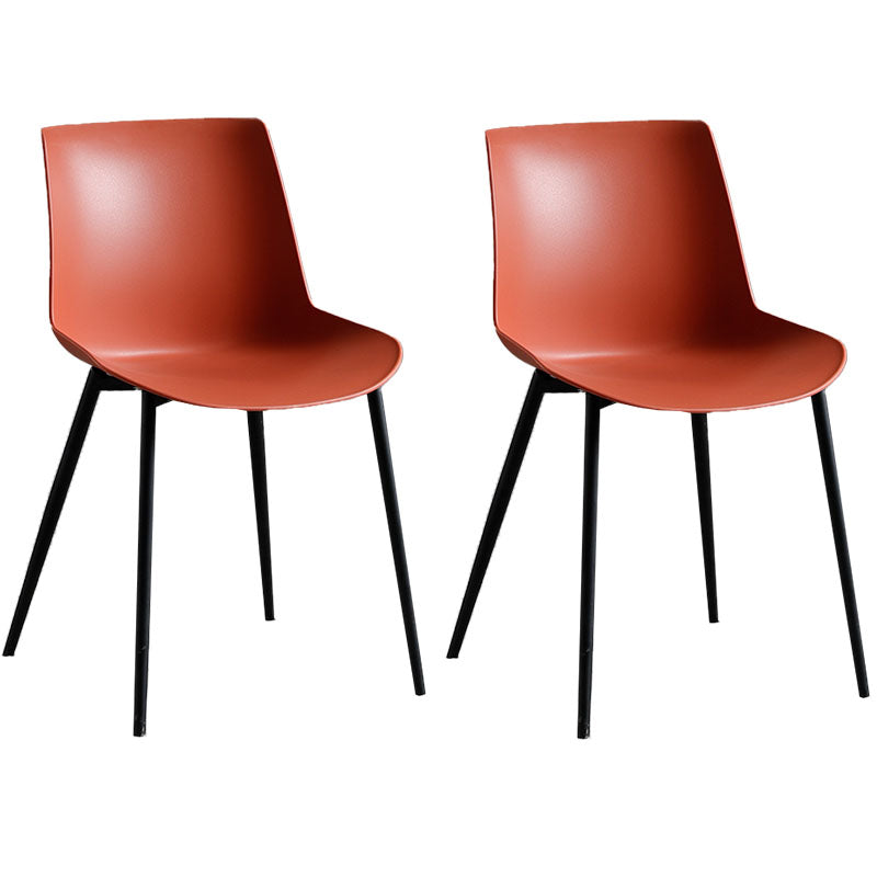 Contemporary Style Dining Chairs Dining Armless Side Chair with Metal Legs Red 2 Piece Set Clearhalo ' kitchen&dining_furn' 'Dining Chairs' 'Dining Tables & Seating' 'dining_chair' 'furn' 'furn_dining_chair' 'Furniture' 'furniture_dining_chair' 'Kitchen & Dining Furniture' 'kitchen' 4557869