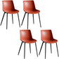 Contemporary Style Dining Chairs Dining Armless Side Chair with Metal Legs Red 4 Piece Set Clearhalo ' kitchen&dining_furn' 'Dining Chairs' 'Dining Tables & Seating' 'dining_chair' 'furn' 'furn_dining_chair' 'Furniture' 'furniture_dining_chair' 'Kitchen & Dining Furniture' 'kitchen' 4557870
