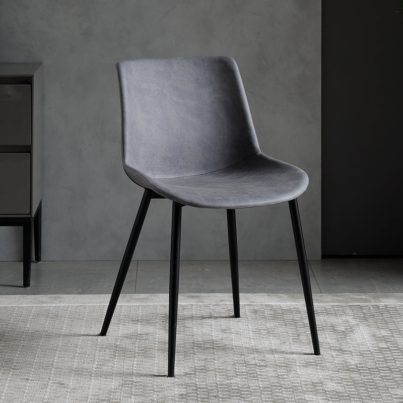 Contemporary Style Dining Chairs Dining Armless Side Chair with Metal Legs Gray Blue 1 Piece Clearhalo ' kitchen&dining_furn' 'Dining Chairs' 'Dining Tables & Seating' 'dining_chair' 'furn' 'furn_dining_chair' 'Furniture' 'furniture_dining_chair' 'Kitchen & Dining Furniture' 'kitchen' 4557871