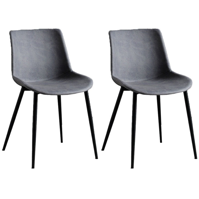 Contemporary Style Dining Chairs Dining Armless Side Chair with Metal Legs Gray Blue 2 Piece Set Clearhalo ' kitchen&dining_furn' 'Dining Chairs' 'Dining Tables & Seating' 'dining_chair' 'furn' 'furn_dining_chair' 'Furniture' 'furniture_dining_chair' 'Kitchen & Dining Furniture' 'kitchen' 4557872